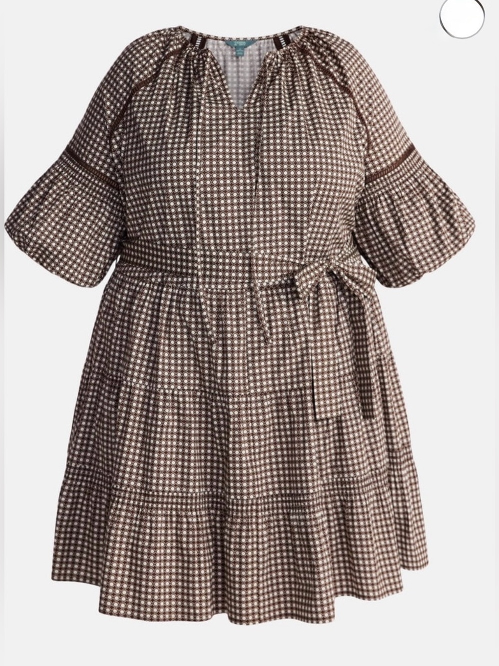 Terra & Sky Women's Plus Tiered Mini Dress with Elbow Length Sleeves, Size 2X